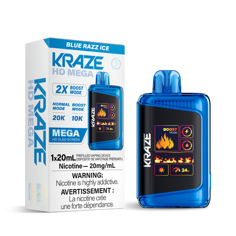 Kraze HD Mega 20K - Blue Razz Ice