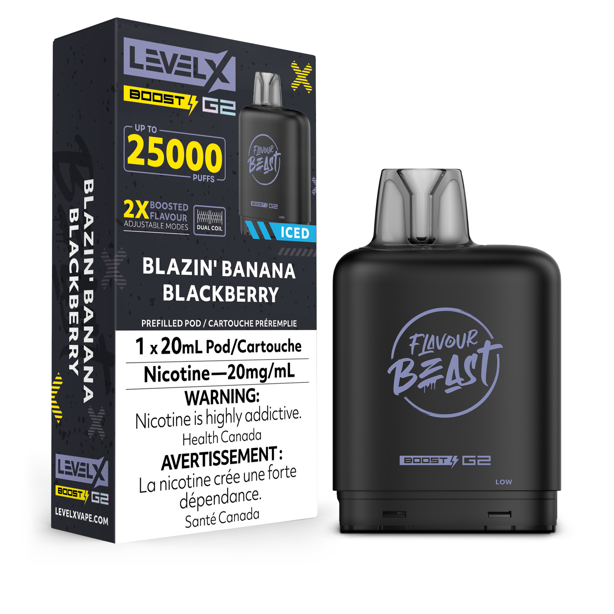 Level X Flavour Beast Boost - Blazin' Banana Blackberry Iced