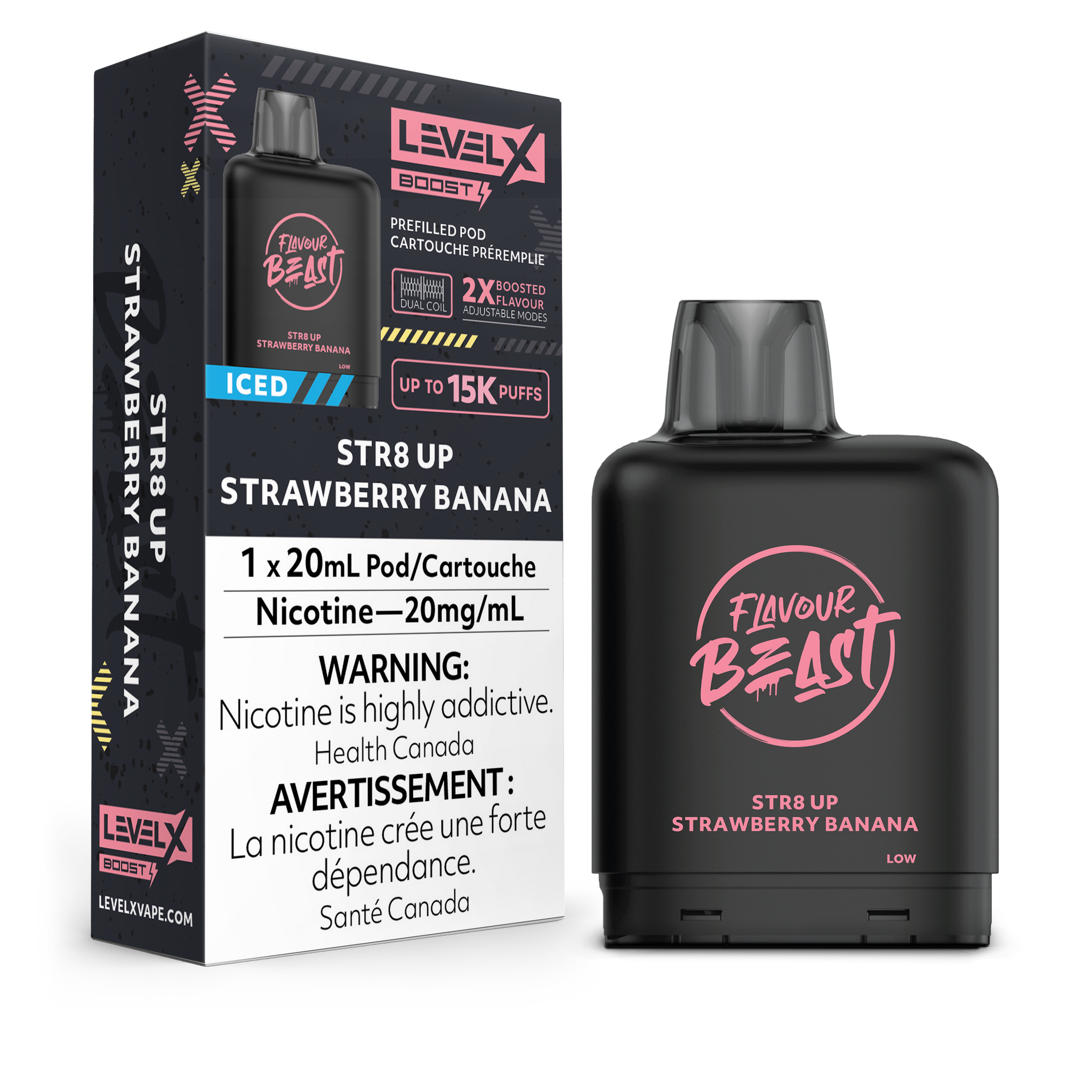 Level X Flavour Beast Boost - STR8 Up Strawberry Banana Iced