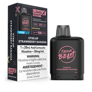 Level X Flavour Beast Boost - STR8 Up Strawberry Banana Iced