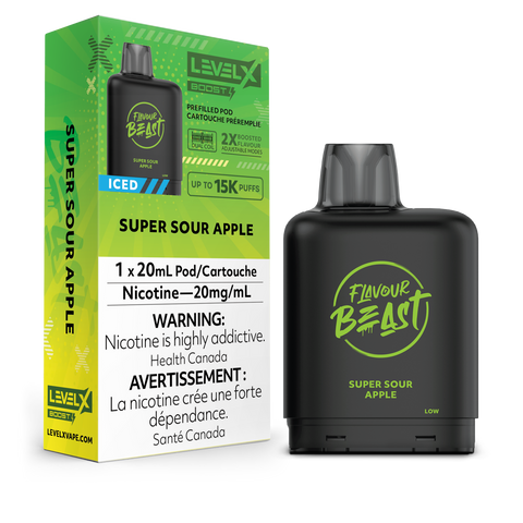 Level X Flavour Beast Boost - Super Sour Apple Iced