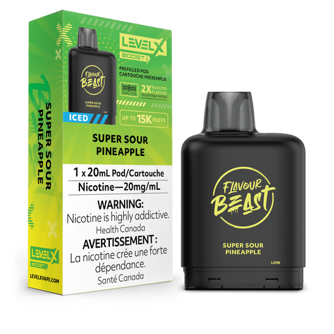 Level X Flavour Beast Boost - Super Sour Pineapple Iced