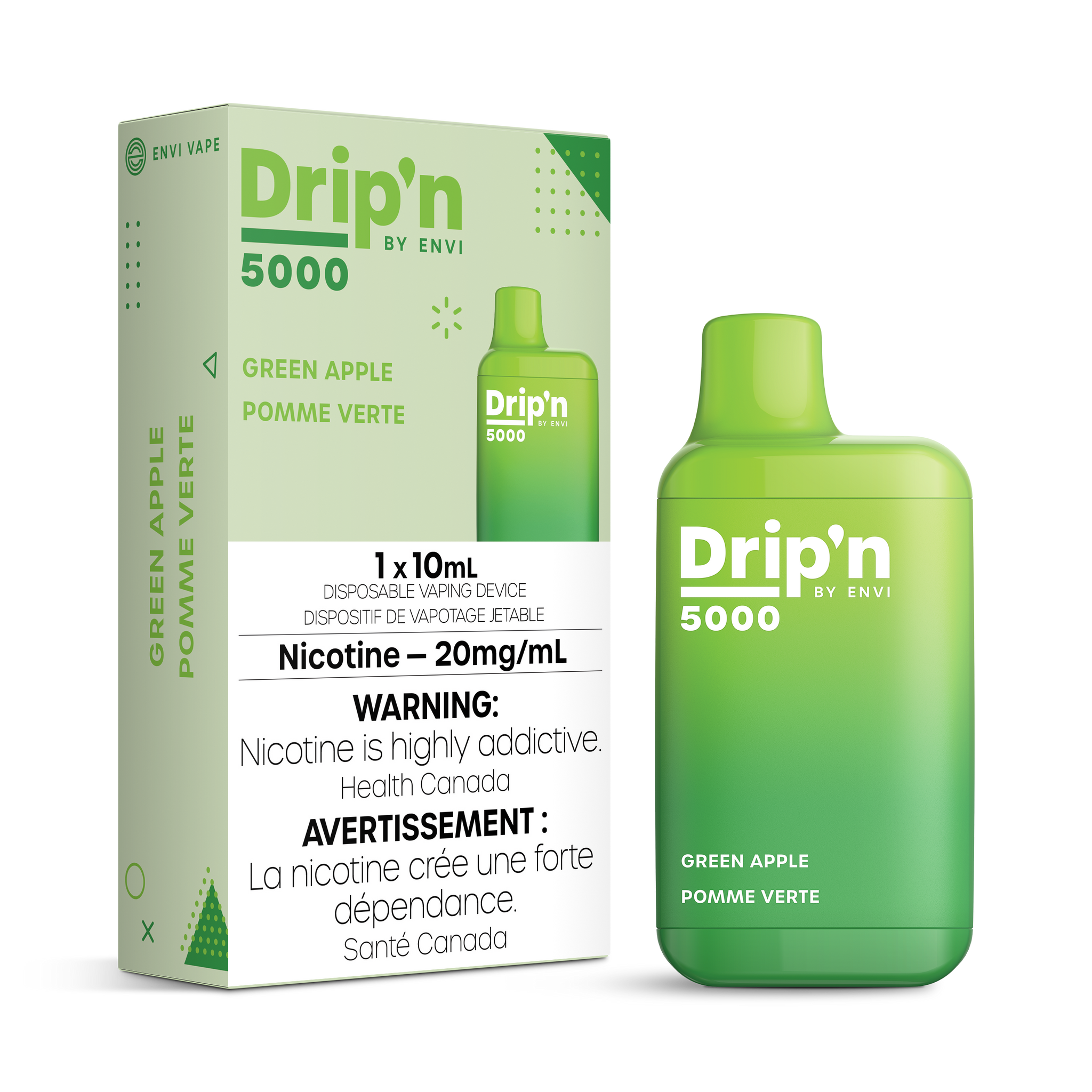 Drip'n 5000 Disposable by Envi - Green Apple
