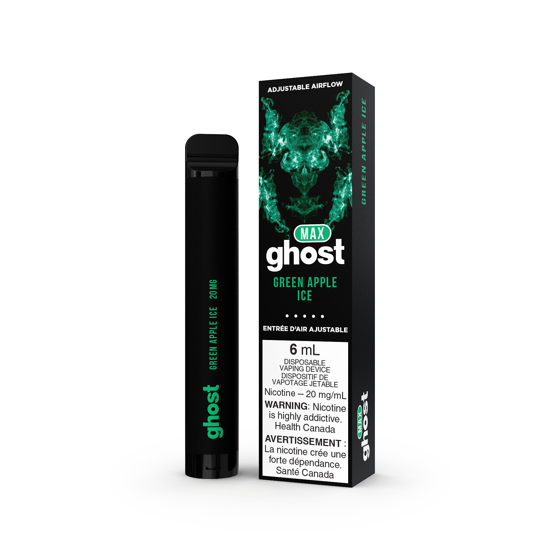 GHOST MAX DISPOSABLE - GREEN APPLE ICE